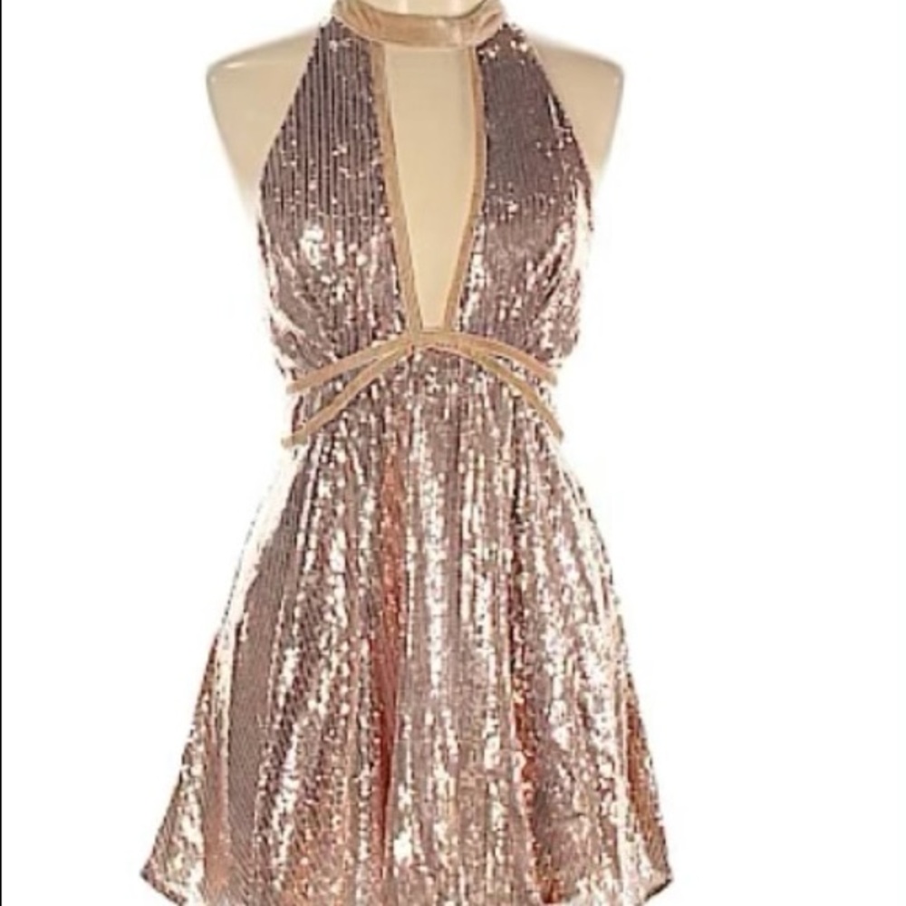 Brand new ROSE GOLD free people cocktail dress
